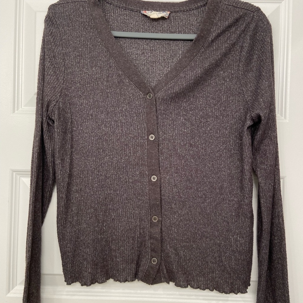 Pink Rose Charcoal Knit Sweater